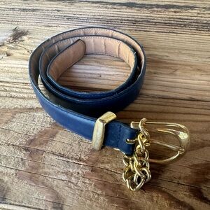 Vintage Honors Blue Belt with Gold Toned Chains